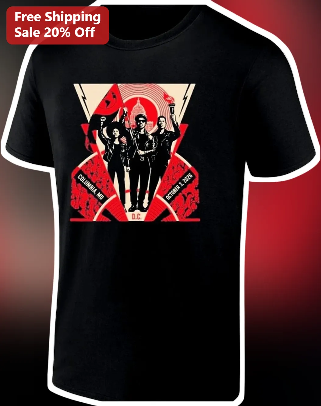 Revolutionary Protest Graphic Tee Liberty Torch Capitol Design Activist Shirt for Men Women