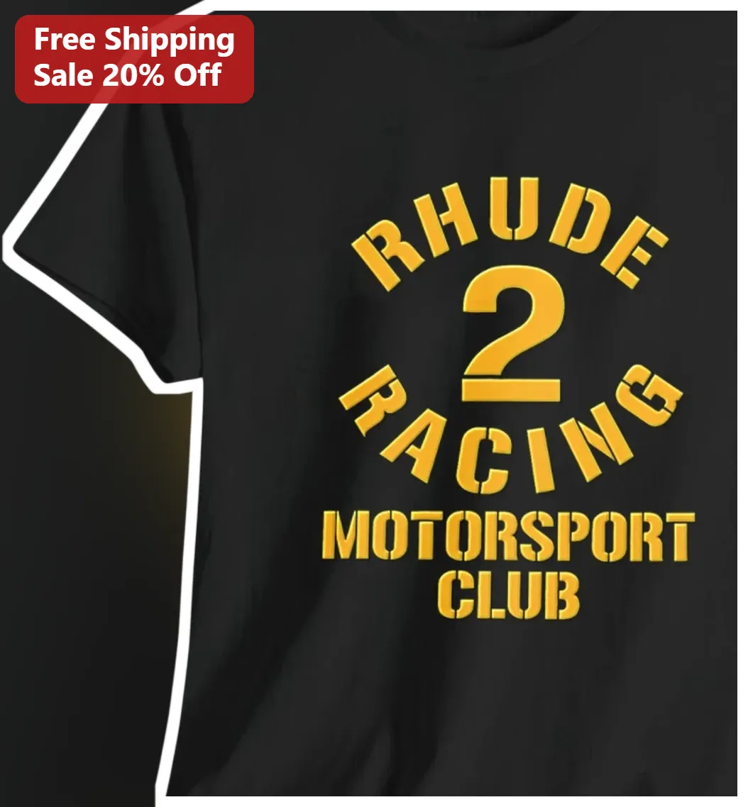 RHUDE RACING MOTORSPORT CLUB Tee Luxury Streetwear Vintage Racing Graphic Shirt for Men