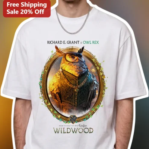 Richard E Grant Owl Rex Wildwood Movie Graphic Tee