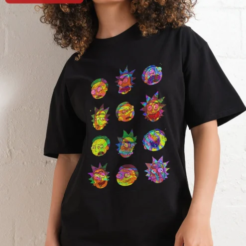Rick Sanchez Many Faces Psychedelic Graphic Tee Rick and Morty Fan Gift