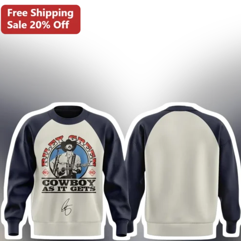 Riley Green Cowboy As It Gets Sweatshirt Country Music Fan Gift Vintage Western Concert Merch
