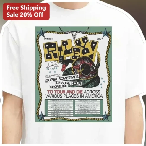 Riley To Tour And Die Across Various Places In America Vintage Western Graphic Tee
