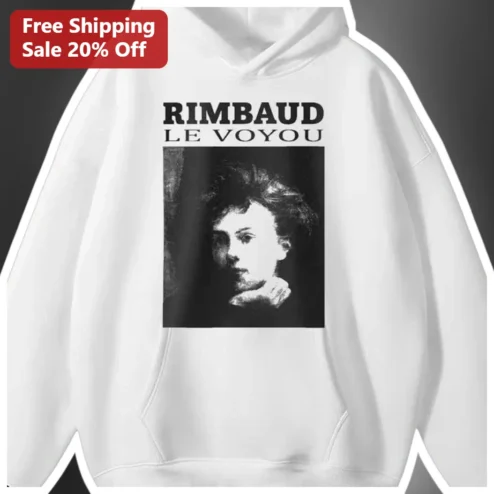 RIMBAUD LE VOYOU Arthur Rimbaud Hoodie Vintage French Poet Portrait Monochrome Literary Gift
