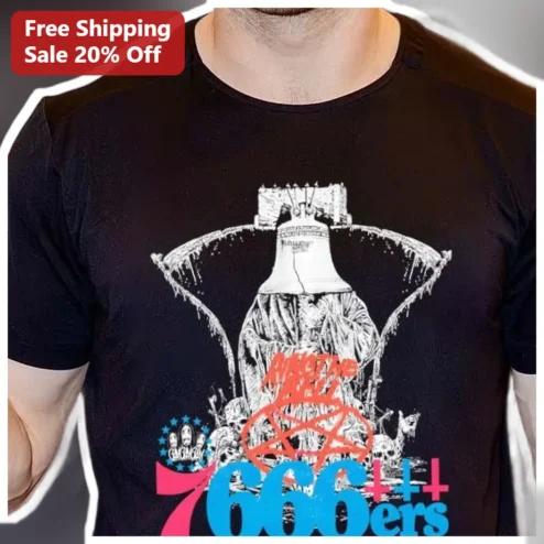 Ring The Bell 7666ers Liberty Bell Graphic Tee available at our Chicago, Illinois warehouse