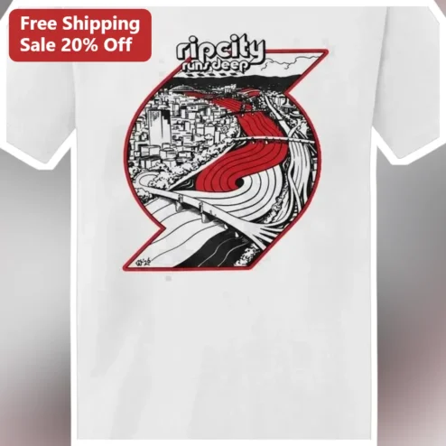 Rip City Runs Deep Tee Portland Trail Blazers Fan Shirt Game Day Apparel