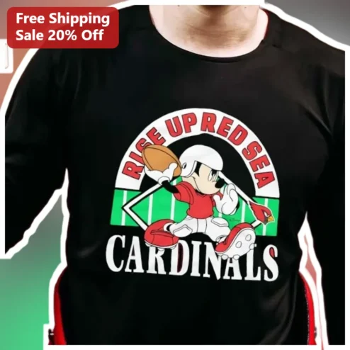 RISE UP RED SEA Cardinals Mickey Mouse NFL Tee