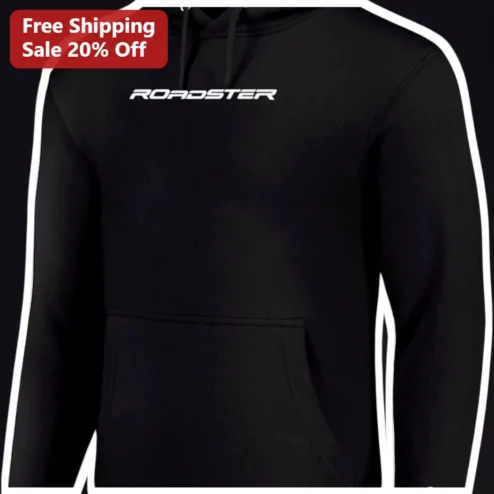 Roadster Hoodie Black Pullover Sweatshirt for Car Enthusiasts Men Women