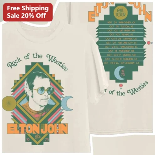 Rock of the Westies Elton John Fall Tour Retro Vintage Graphic Tee