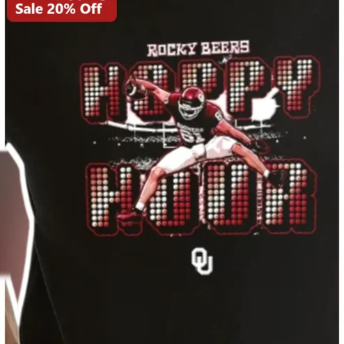 Rocky Beers Happy Hour Tee OU Football Player Graphic Shirt