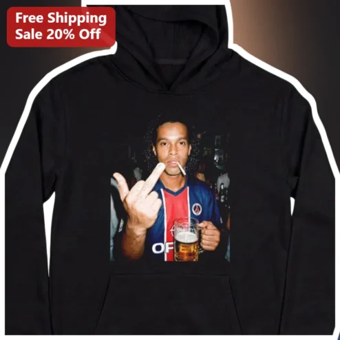 Ronaldinho Hoodie R10 Brazilian Footballer Streetwear Graphic Pullover for Soccer Fans