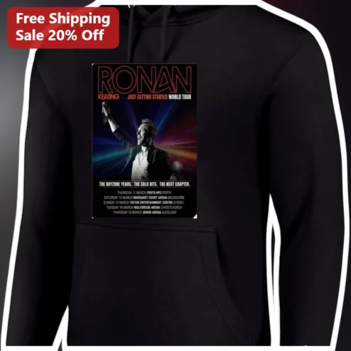 Ronan Keating Just Getting Started World Tour Hoodie The Boyzone Years Solo Hits Fan Merch
