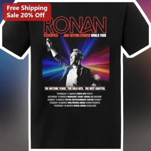 Ronan Keating Just Getting Started World Tour Tee The Boyzone Years Solo Hits Next Chapter