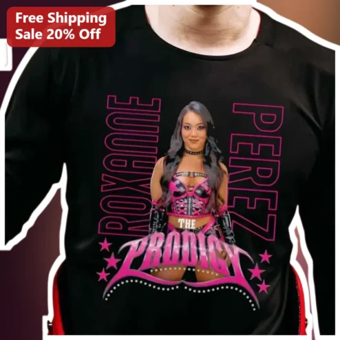 Roxanne Perez The Prodigy Long Sleeve Shirt WWE Wrestling Fan Merch Black Graphic Tee