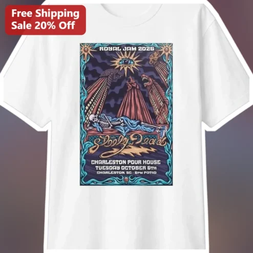 Royal Jam 2026 Stoely Plaid Psychedelic Skeleton Tee