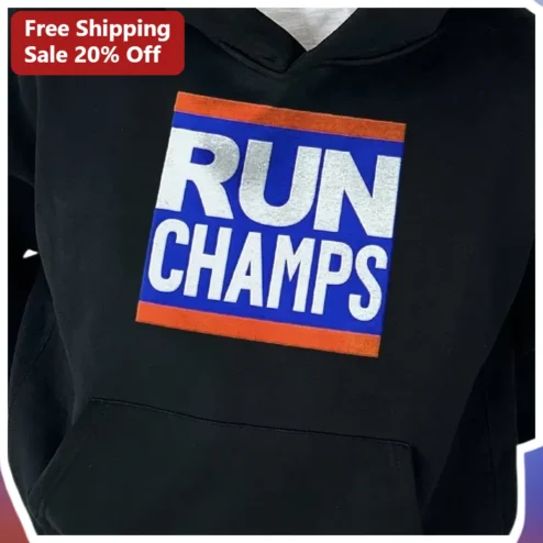 RUN CHAMPS Hoodie Retro Athletic Running Gift for Men Women Track Marathon