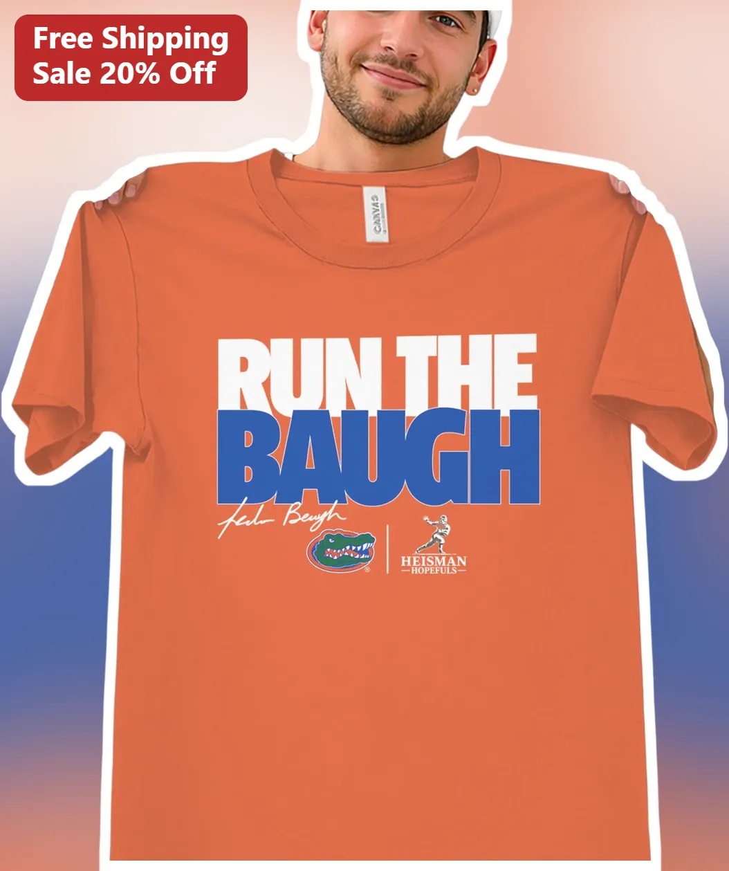 Run The Baugh Florida Gators Football Tee Graham Baugh Signature College Fan Gear