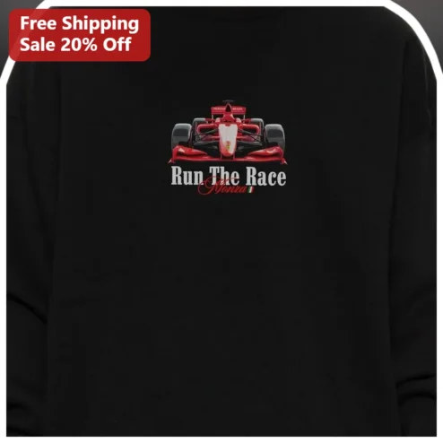 Run The Race Monza Sweatshirt F1 Racing Fan Gift Christian Athlete Apparel