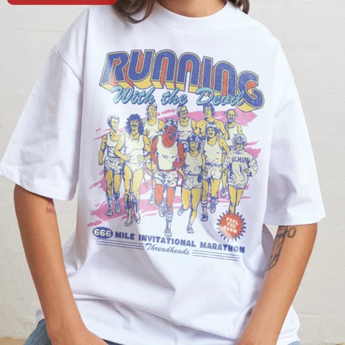 Running With the Devil Mile Invitational Marathon Tee Feel The Burn Funny Dark Humor Running Shirt Gift