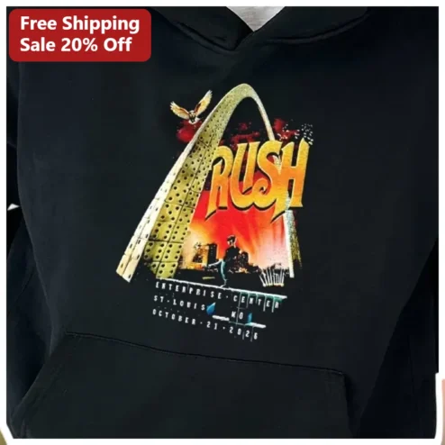 Rush Enterprise Center St Louis October 21 2025 Vintage Tour Hoodie available at our Chicago, Illinois warehouse
