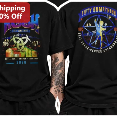 Rush Fifty Something Ball Arena Denver Colorado Vintage Rock Concert Tour Tee