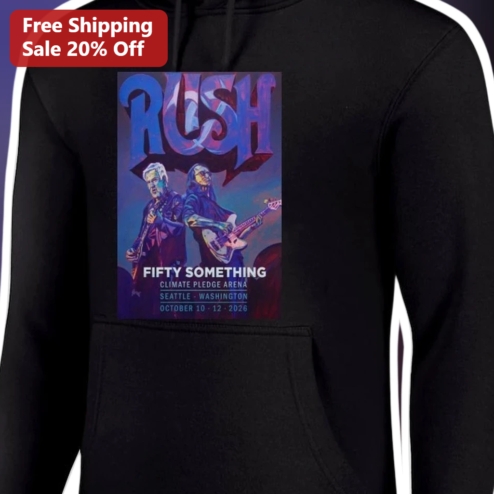 Rush Fifty Something Hoodie Classic Rock Band Tour Merch Vintage Concert Poster Apparel