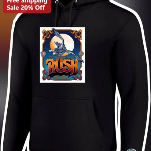 Rush Fifty Something Tour 2026 Hoodie Vintage Concert Merch Owl Graphic Sweatshirt for Classic Rock Fans