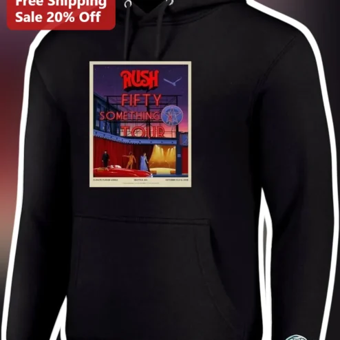 Rush Fifty Something Tour Hoodie Classic Rock Band Merch Vintage Concert Poster Apparel