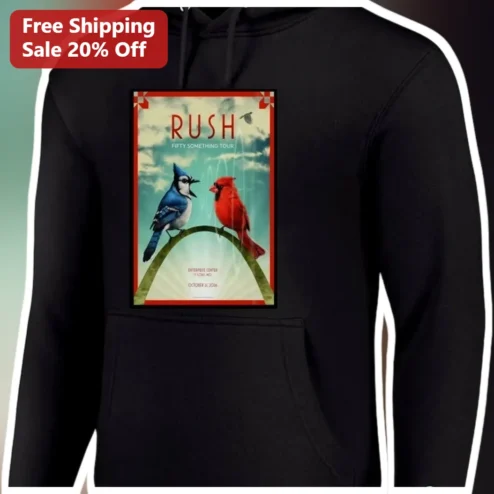 Rush Fifty Something Tour Hoodie Classic Rock Band Merch Vintage Concert Pullover