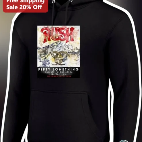 Rush Fifty Something Tour Hoodie Classic Rock Band Merch Vintage Style Apparel