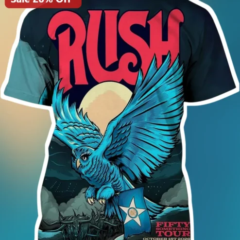 Rush Fifty Something Tour Houston Toyota Center Vintage Rock Concert Tee