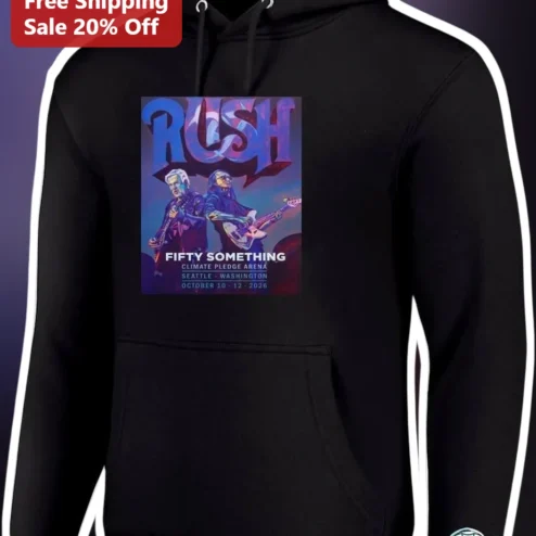 Rush Fifty Something Tour Merch Hoodie Classic Rock Band Graphic Pullover for Men Women