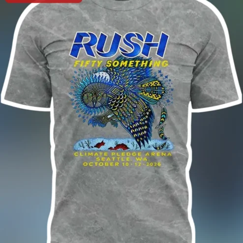Rush Fifty Something Tour Merch Tee Classic Rock Concert Shirt Vintage Owl Graphic Gift for Fans