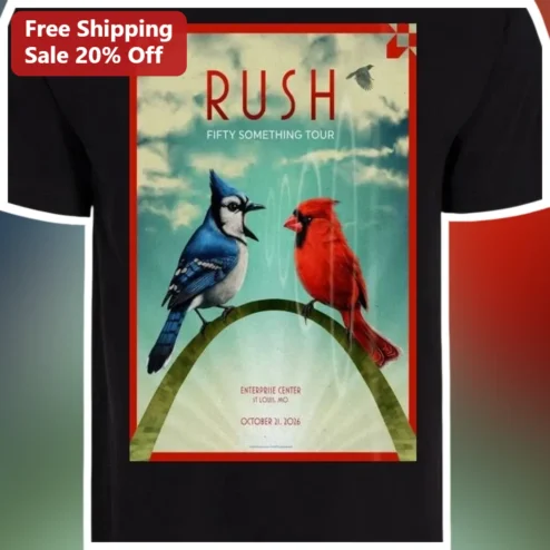 Rush Fifty Something Tour Tee Classic Rock Band Merch Vintage Concert Graphic Shirt