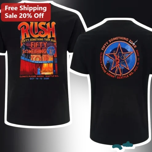 Rush Fifty Something Tour Tee Vintage Concert Merch Classic Rock Band Shirt