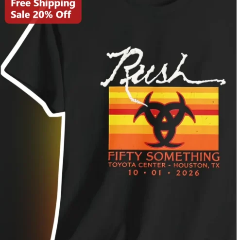 Rush Fifty Something Tour Vintage Sunset Graphic Tee Classic Rock Band Merch Gift