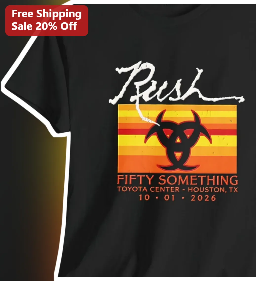Rush Fifty Something Tour Vintage Sunset Graphic Tee Classic Rock Band Merch Gift