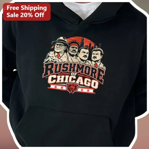 Rushmore of Chicago Hoodie Vintage Bears Legends George Halas Mike Ditka Dick Butkus Walter Payton NFL Fan Gift