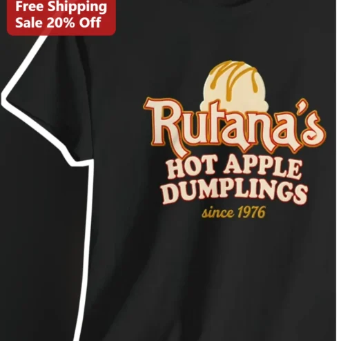 Rutana's Hot Apple Dumplings Since 1976 Vintage Retro Foodie Graphic Tee