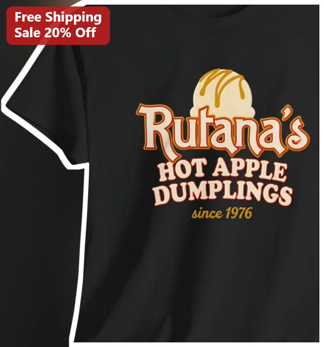 Rutana's Hot Apple Dumplings Since 1976 Vintage Retro Foodie Graphic Tee