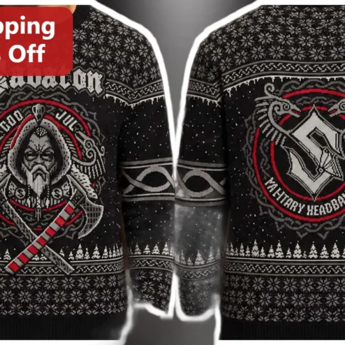 Sabaton Guds Jul Military Headbanger Sweater Nordic Viking Christmas Truce Knit