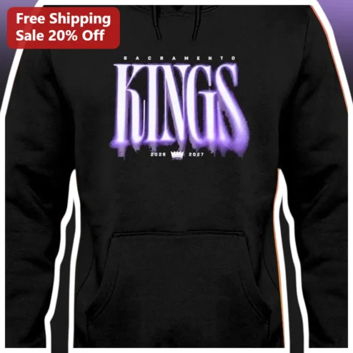 Sacramento Kings Hoodie NBA Fan Gear Black Purple Drip Design Basketball Apparel Gift for Men