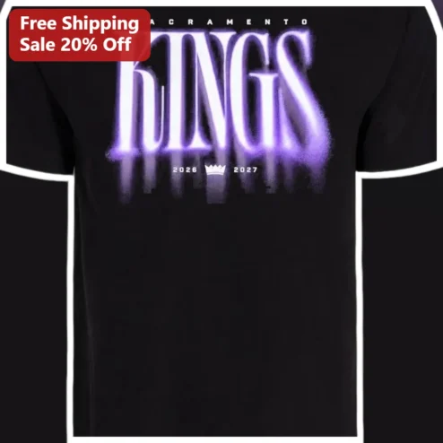 Sacramento Kings Tee 2026 2027 Season Purple Gradient Graphic T-Shirt NBA Fan Apparel available at our Chicago, Illinois warehouse