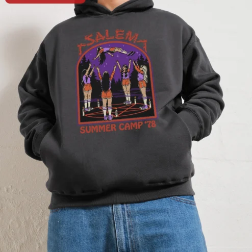 Salem Summer Camp '78 Retro Dark Humor Witch Hoodie