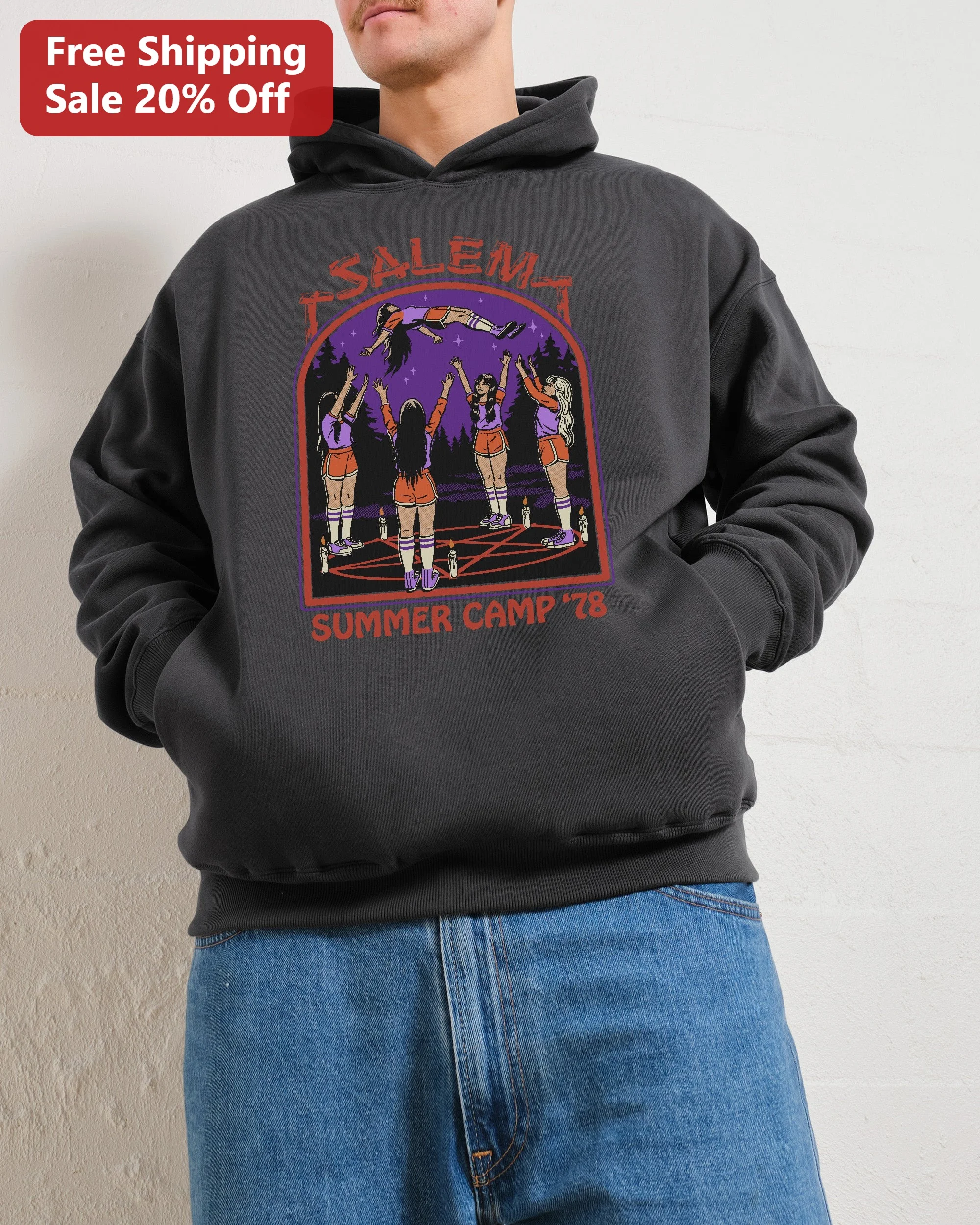Salem Summer Camp '78 Retro Dark Humor Witch Hoodie