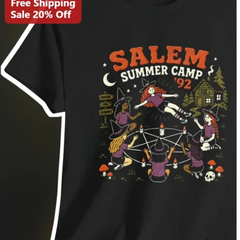 Salem Summer Camp '92 Vintage Witch Graphic Tee