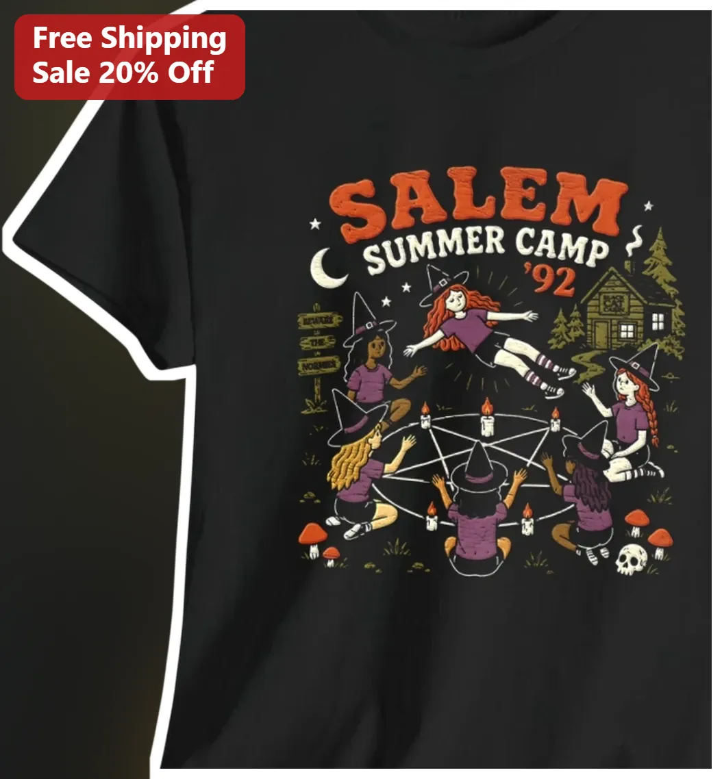 Salem Summer Camp '92 Vintage Witch Graphic Tee