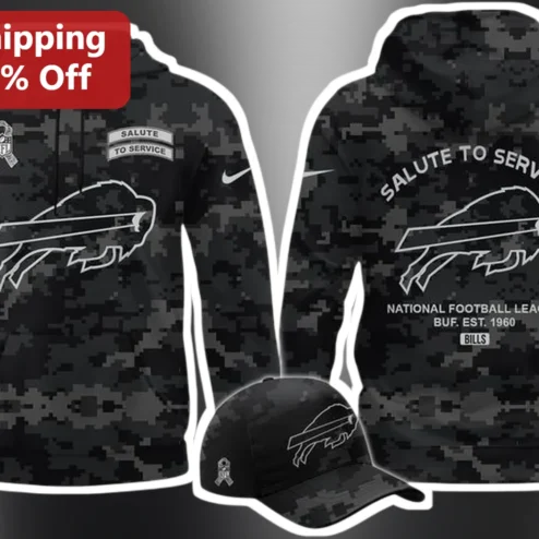 Salute to Service Buffalo Bills NFL Hoodie Military Camo Veteran Gift