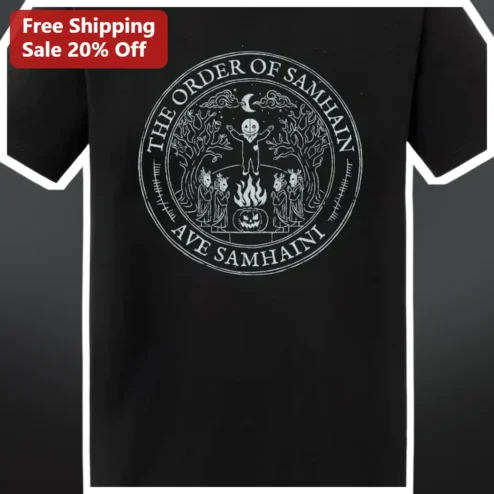 Samhain Ave Order of Samhain Graphic Tee Halloween Occult Pagan Shirt