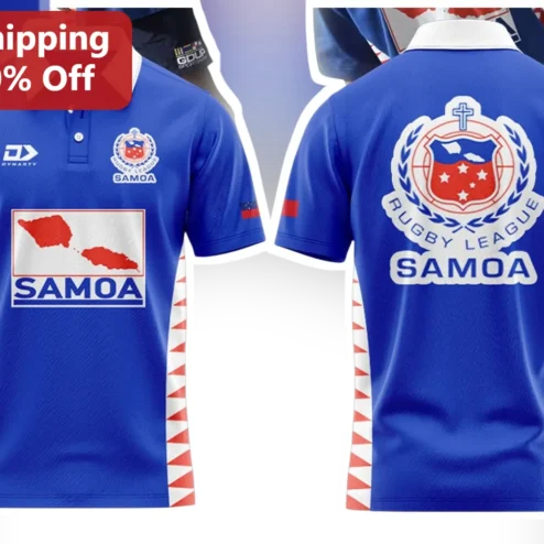 Samoa Rugby League Jersey Blue Manu Samoa Team Shirt Pacific Island Sports Apparel