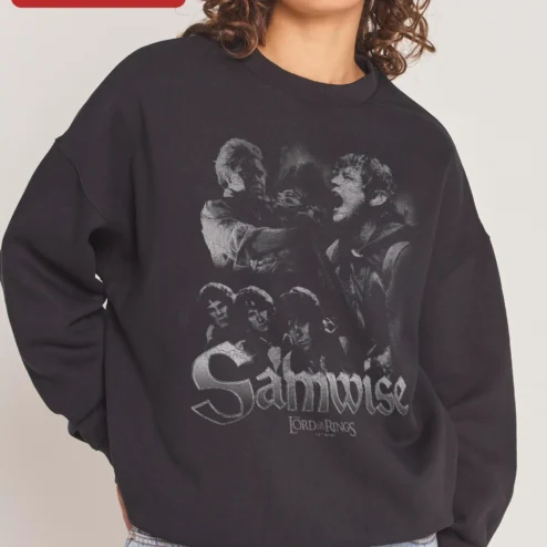 Samwise Gamgee Lord of the Rings Sweatshirt Vintage Distressed Movie Merch Gift for Fantasy Fans